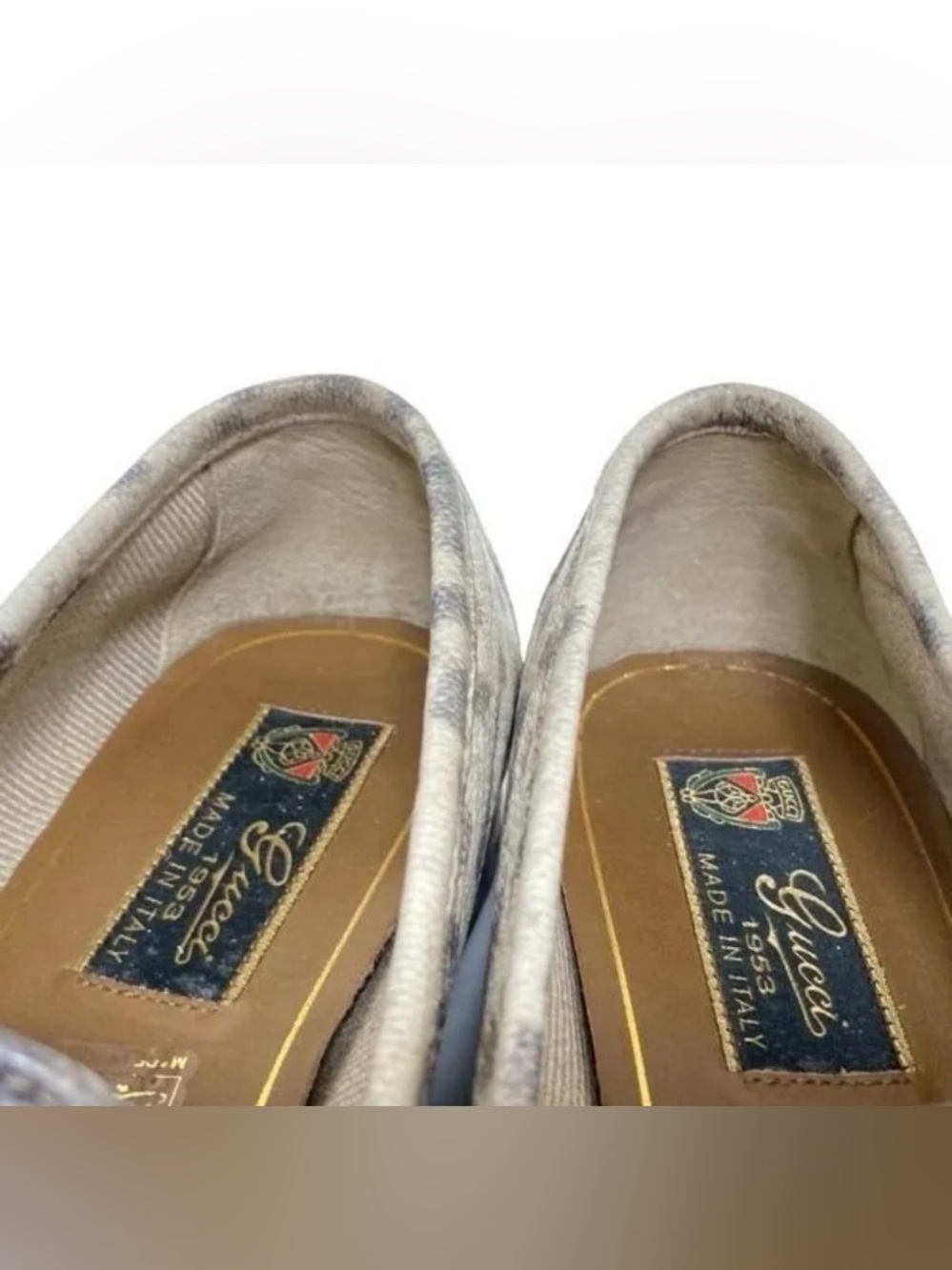 Gucci vintage Horsebit Loafers Roccia Snake Print Leather 6.5/36.5 womens - Picture 6 of 8